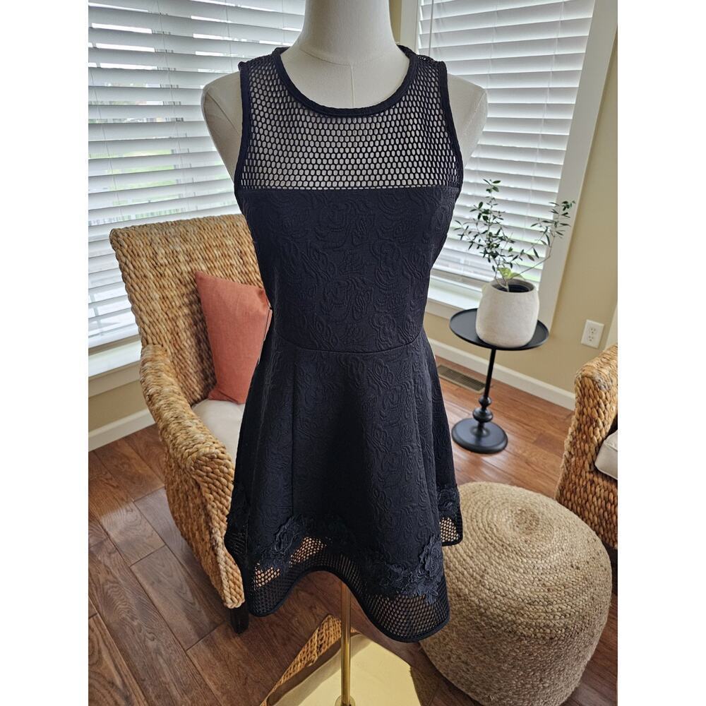 Express Mesh Sleeveless Swing Dress Women’s Size 4‎ NWT Punk Goth Floral Emo
